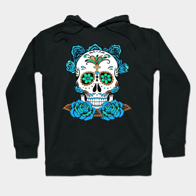 Dia De Los Muertos, Sugar Skull Design Hoodie by PugSwagClothing